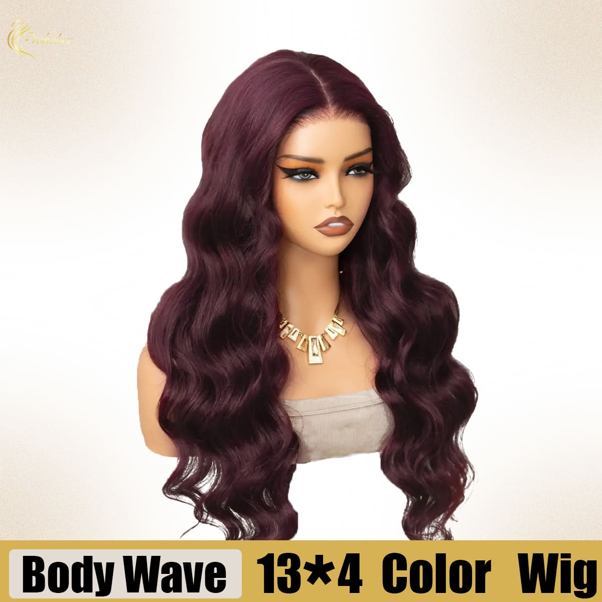 Yoholus p1b/purple Body Wave Wig with 13*4 Transparent Lace Frontal
