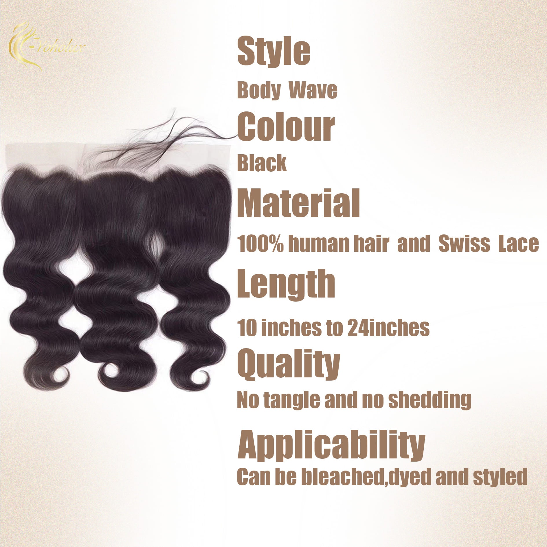 Yoholus 13*4 Transparent Lace Frontal Body Wave Human Hair