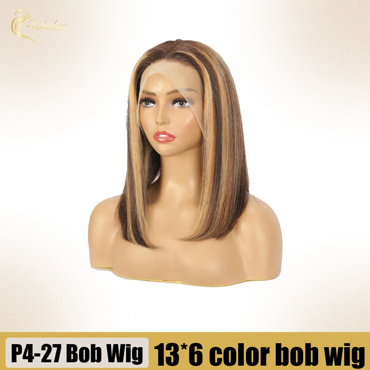 Yoholus P4-27 Bob Wig with 13*6 Transparent Lace Frontal