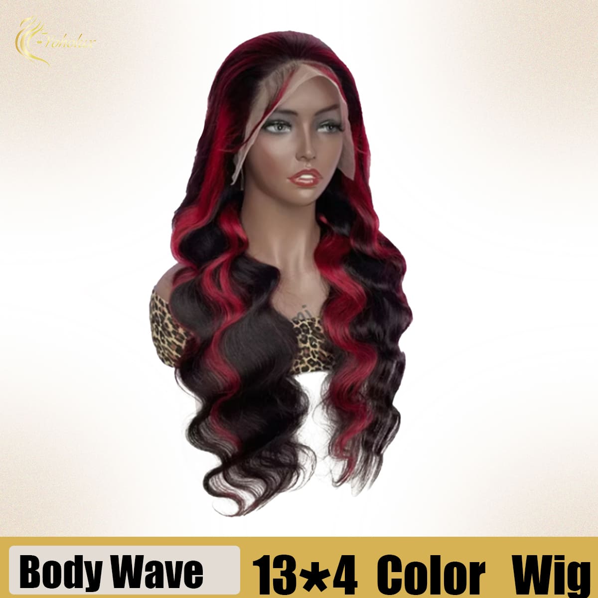Yoholus P1b/Bug Body Wave Wig with 13*4 Transparent Lace Frontal