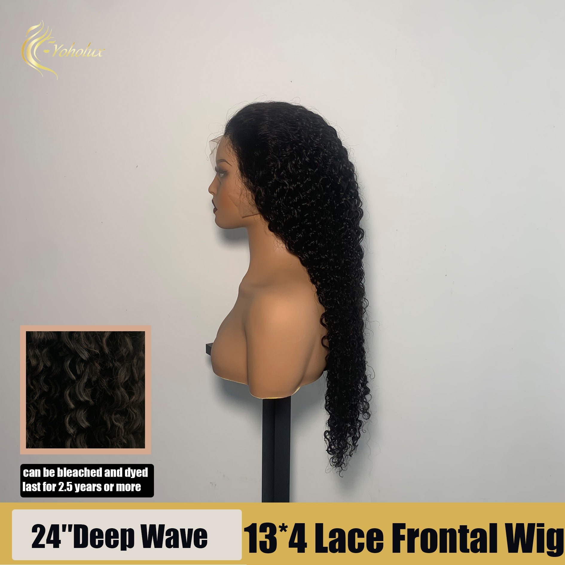 Yoholus 13*4 Lace frontal wig Deep Wave Transparent Lace Wig