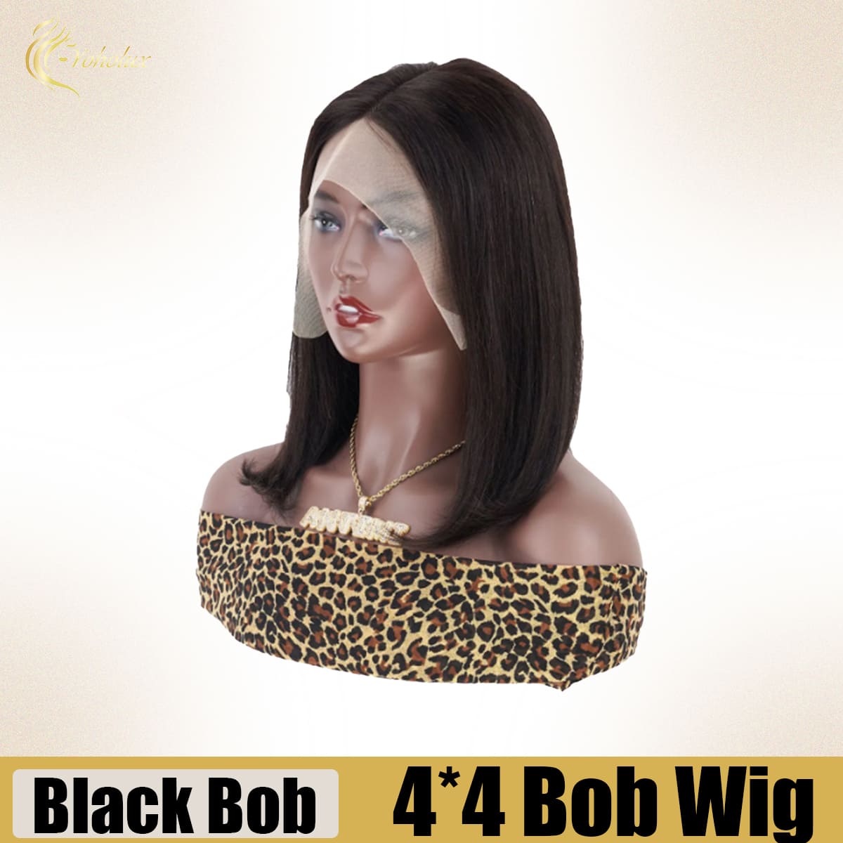 Yoholus Black Bob Wig with 13*6 Transparent Lace Frontal