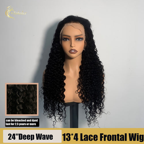 Yoholus 13*4 Lace Frontal Wig Deep Wave Transparent Lace Wig