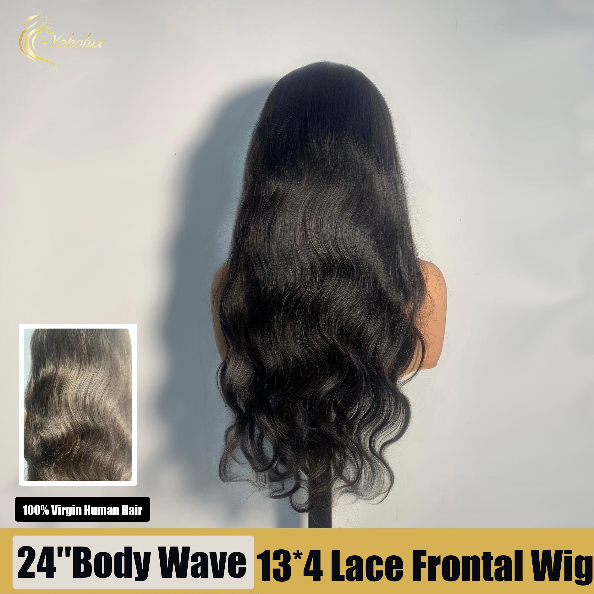 Yoholux Wig Natural Color Body Wave 13*4 Lace Frontal Wig