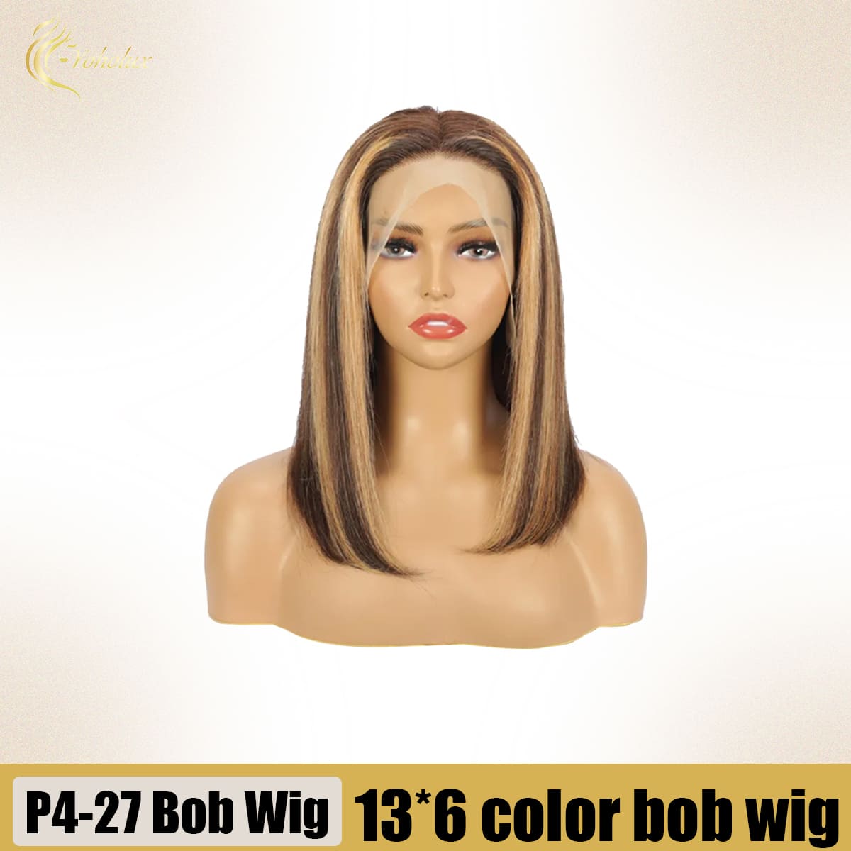 Yoholus P4-27 Bob Wig with 13*6 Transparent Lace Frontal