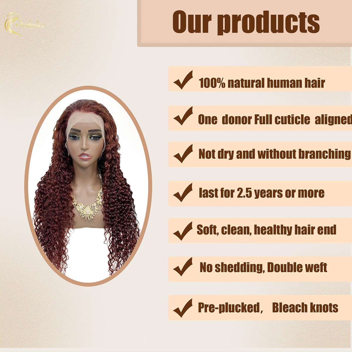 Yoholus Red Deep Wave Wig with 13*4 Transparent Lace Frontal