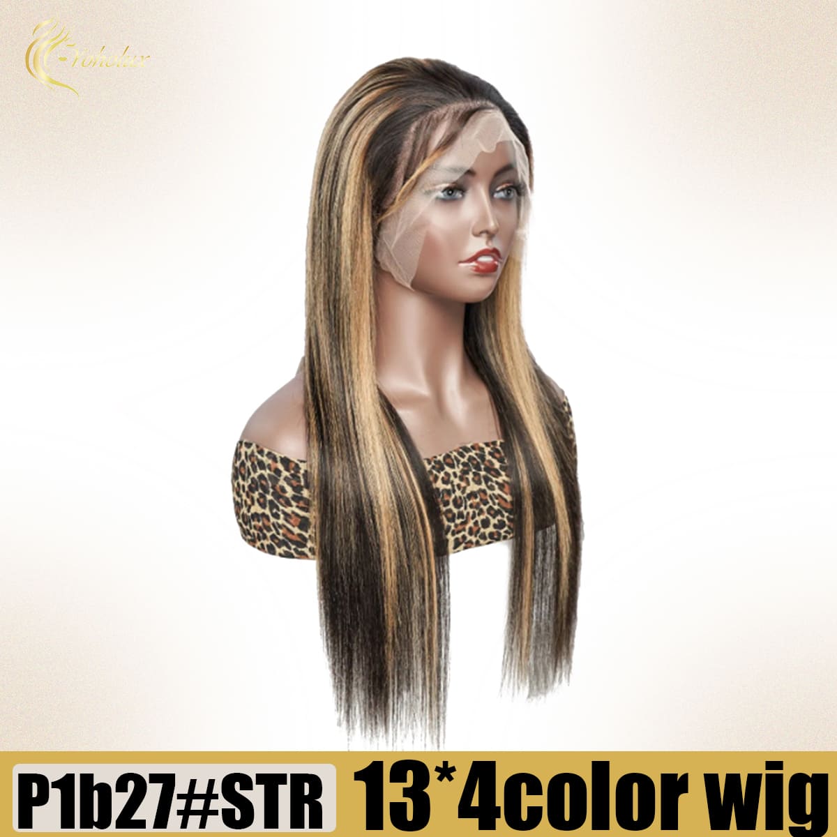 Yoholus P1b27# Straight Wig with 13*4 Transparent Lace Frontal