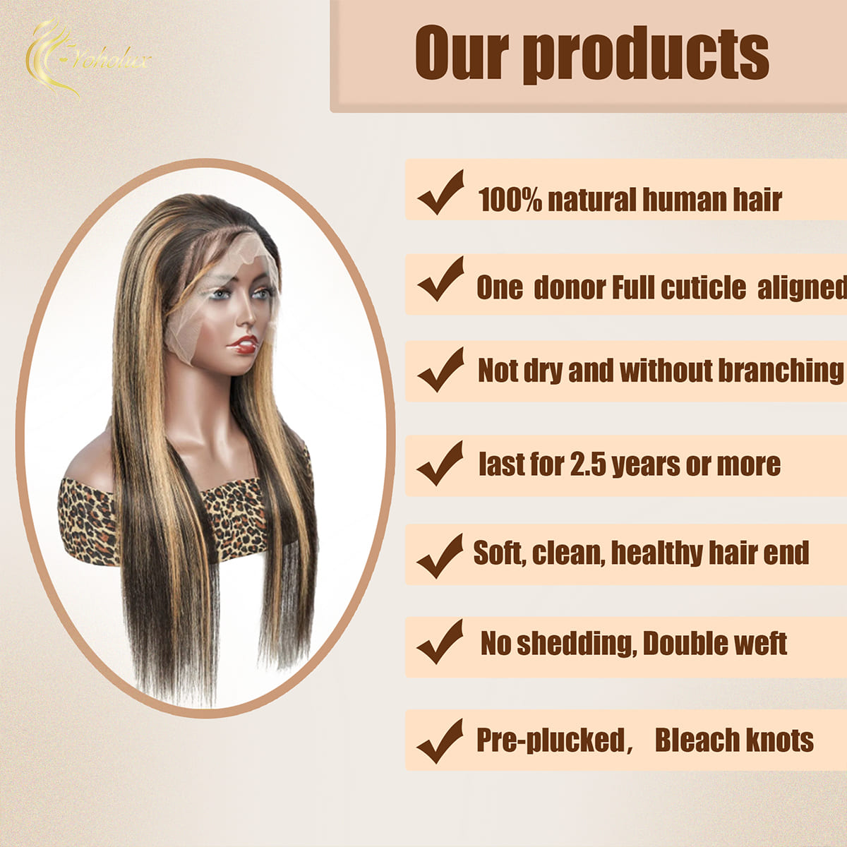 Yoholus P1b27# Straight Wig with 13*4 Transparent Lace Frontal
