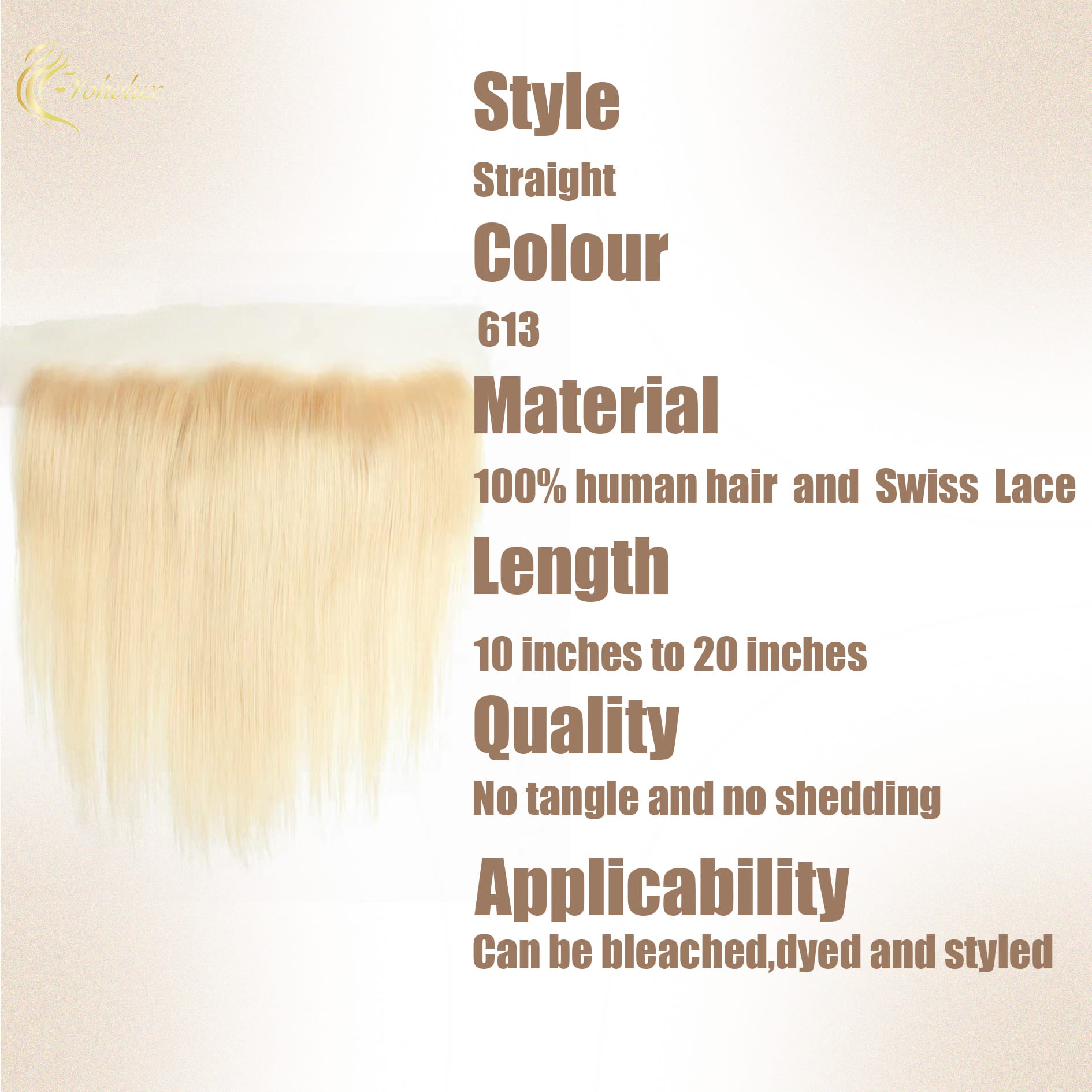 Yoholus Straight 13*4 Transparent Lace Frontal 100% Human Hair