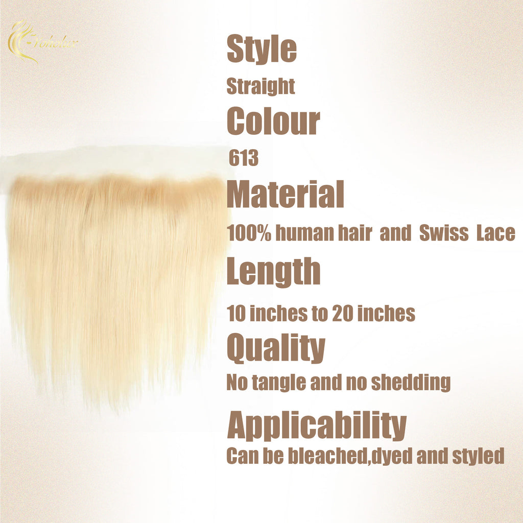Yoholus Straight 13*4 Transparent Lace Frontal 100% Human Hair