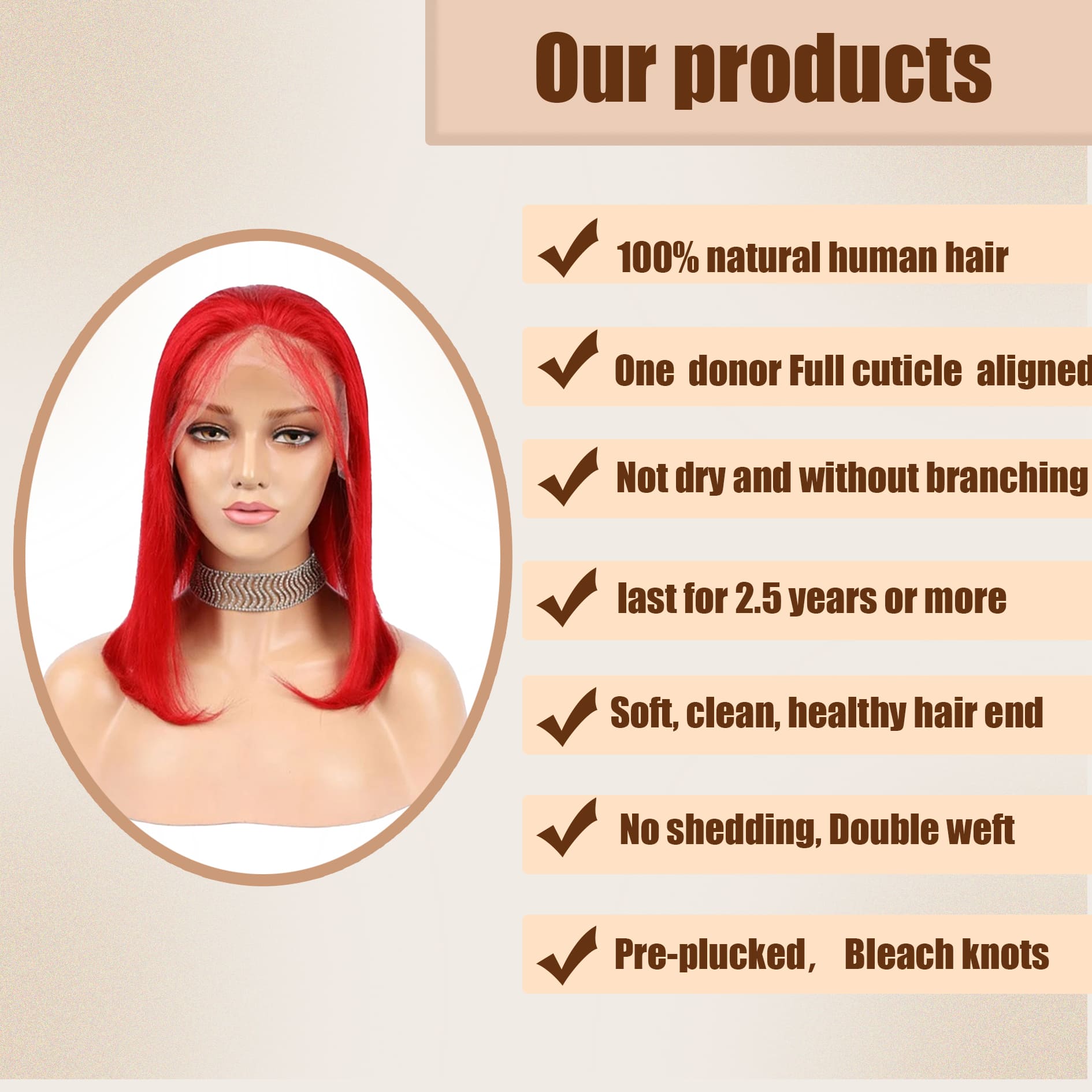 Yoholus Red Bob Wig with 13*6 Transparent Lace Frontal