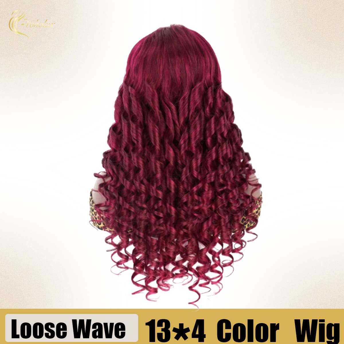 Yoholus 99j Loose Wave Wig with 13*4 Transparent Lace Frontal