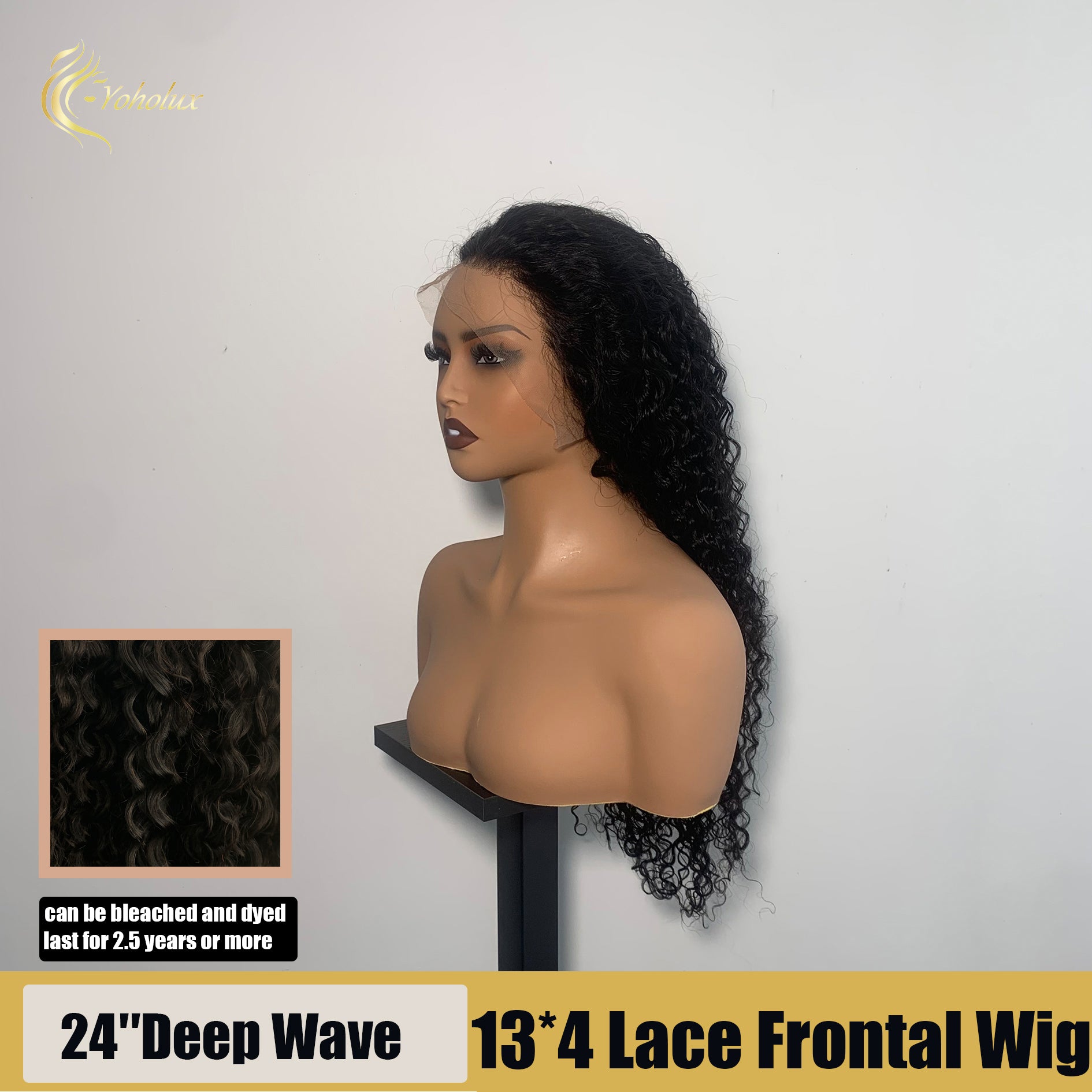 Yoholus 13*4 Lace frontal wig Deep Wave Transparent Lace Wig