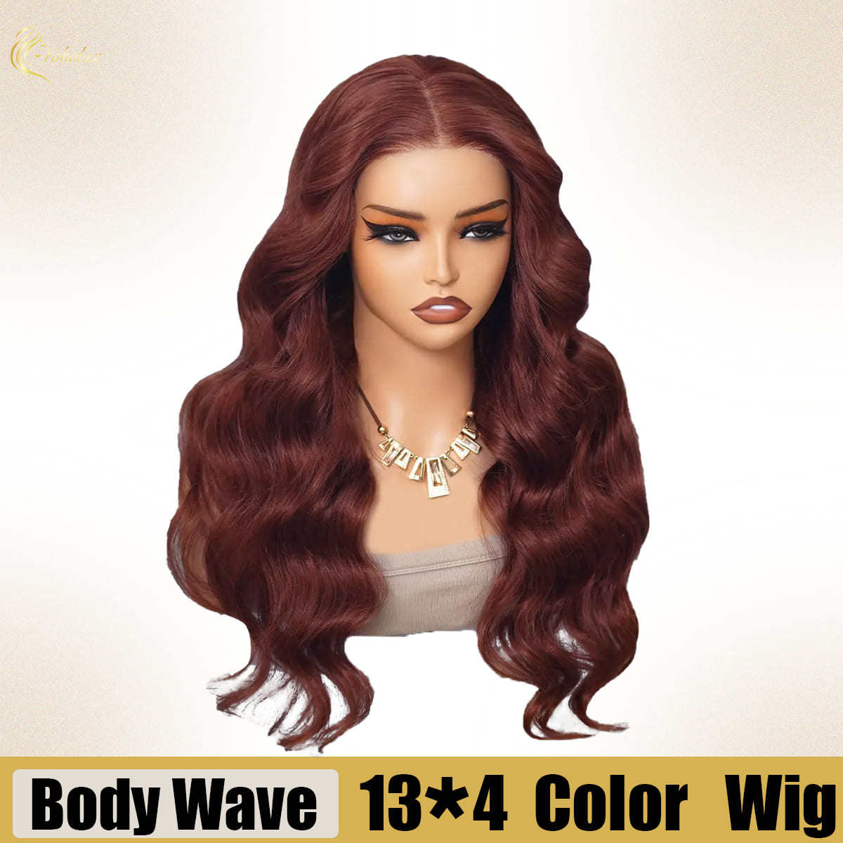 Yoholus Red Body Wave Wig with 13*4 Transparent Lace Frontal