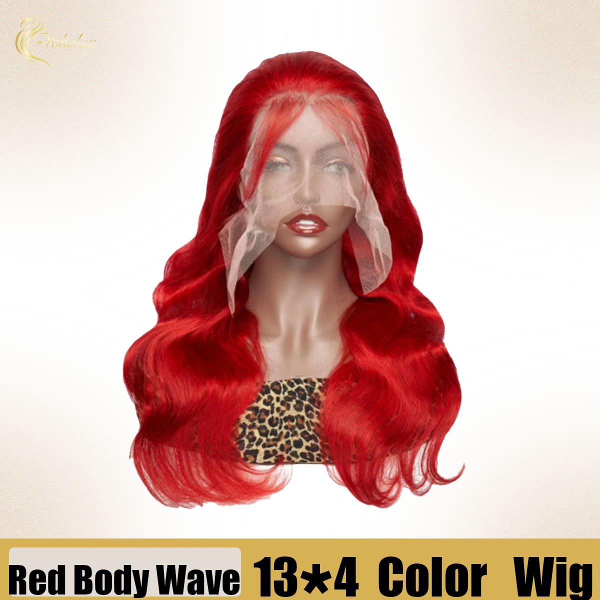 Yoholus Red Body Wave Wig with 13*4 Transparent Lace Frontal