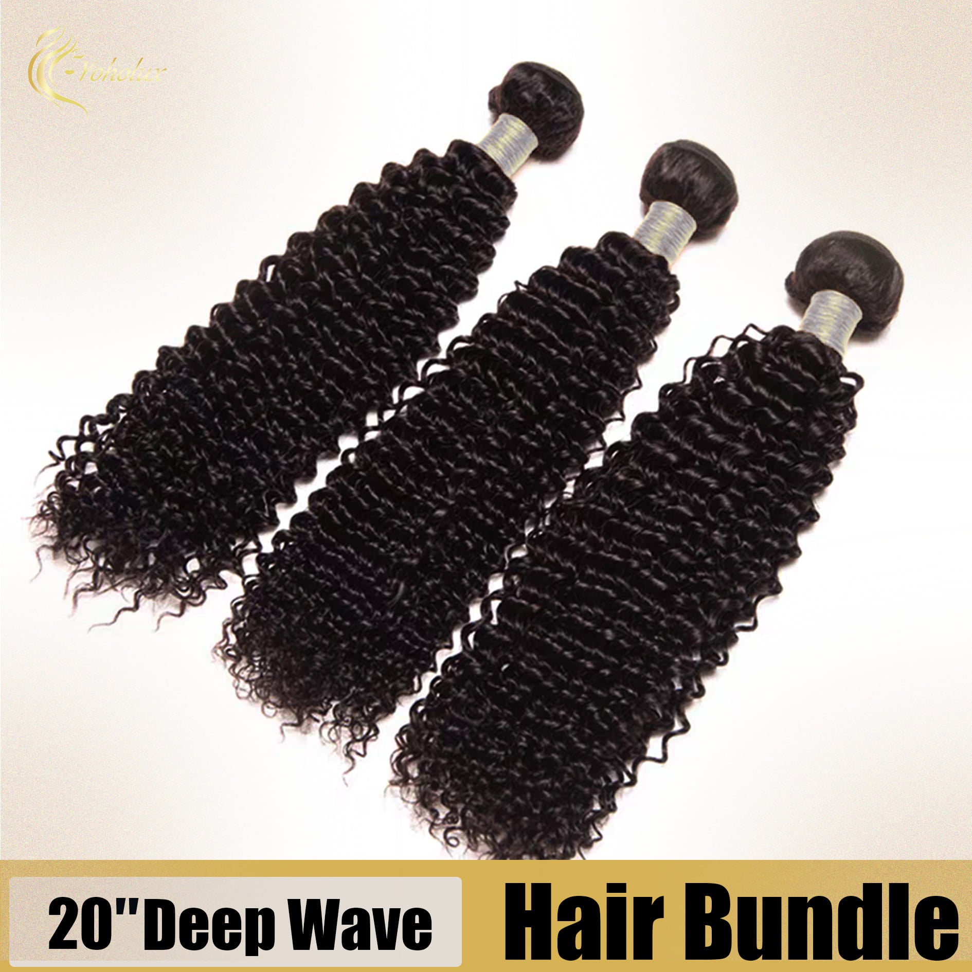 Yoholus Deep Wav Hair Bundle 100% Human Hair
