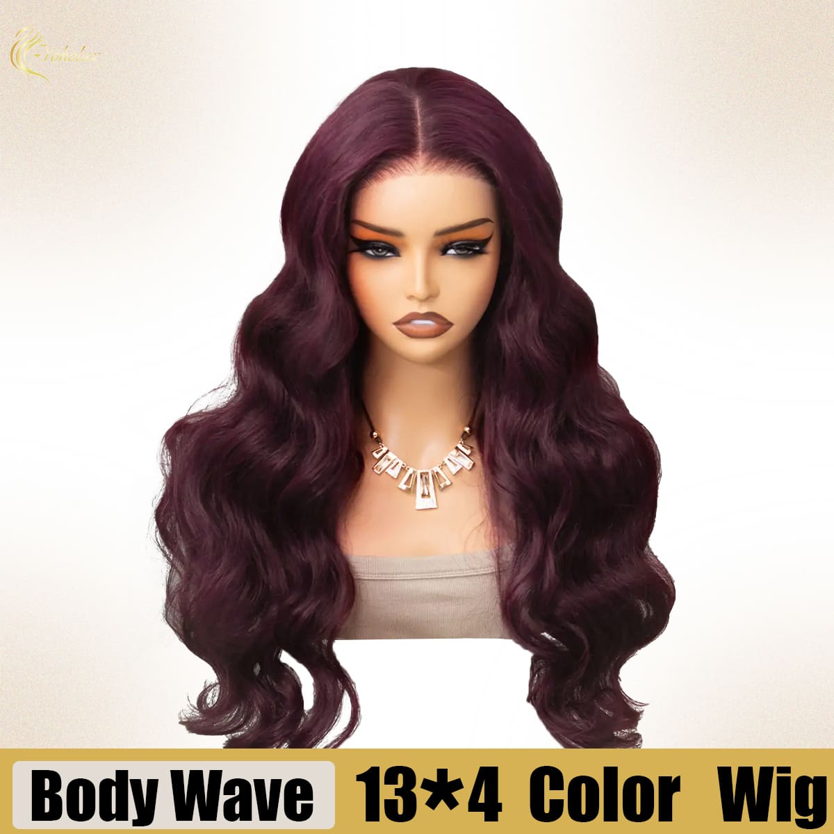 Yoholus p1b/purple Body Wave Wig with 13*4 Transparent Lace Frontal