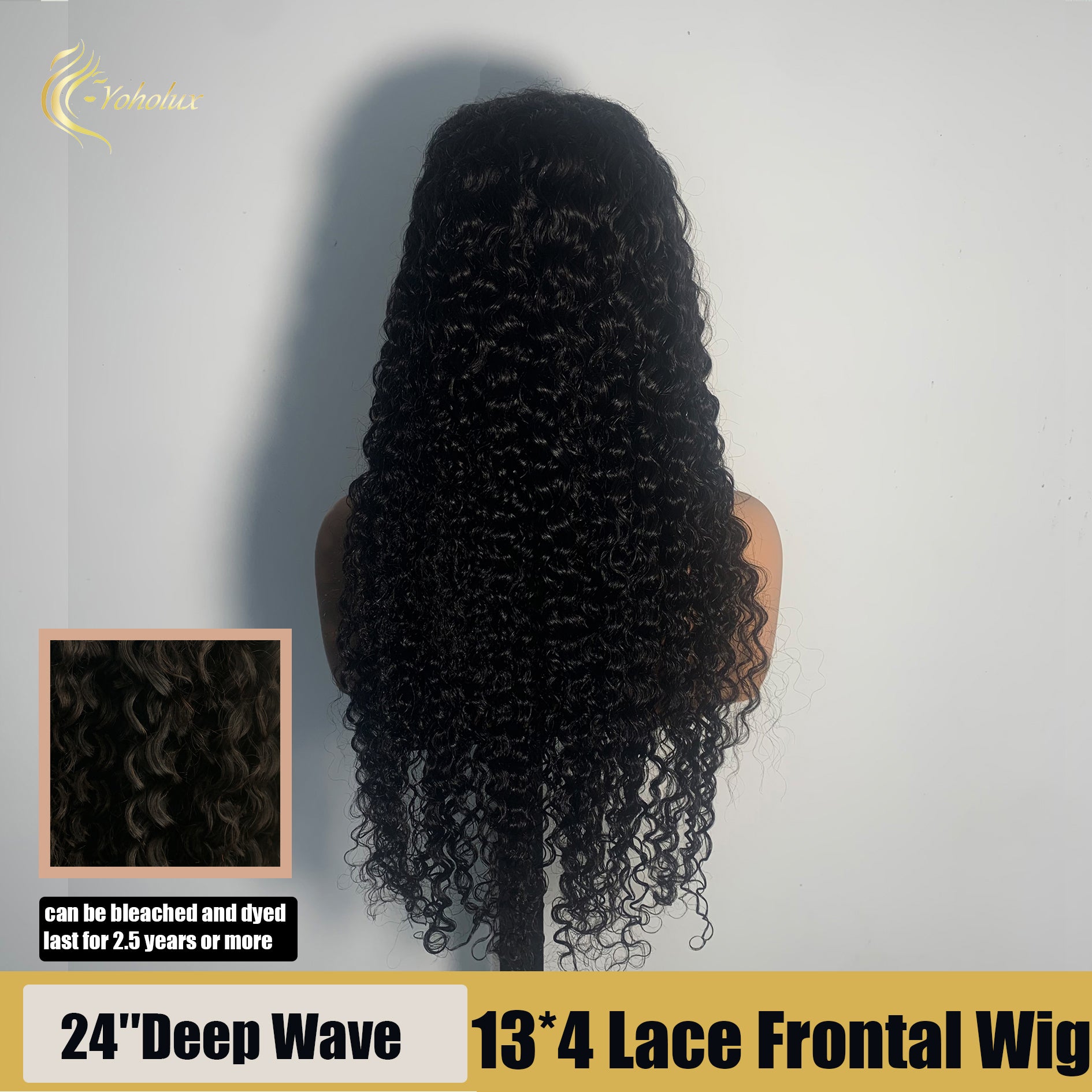 Yoholus 13*4 Lace frontal wig Deep Wave Transparent Lace Wig