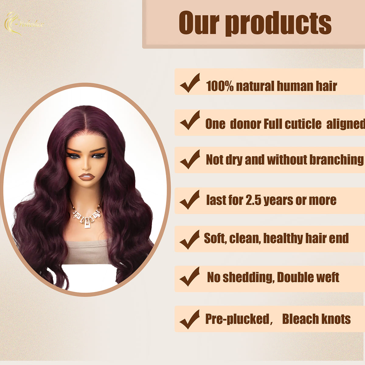 Yoholus p1b/purple Body Wave Wig with 13*4 Transparent Lace Frontal