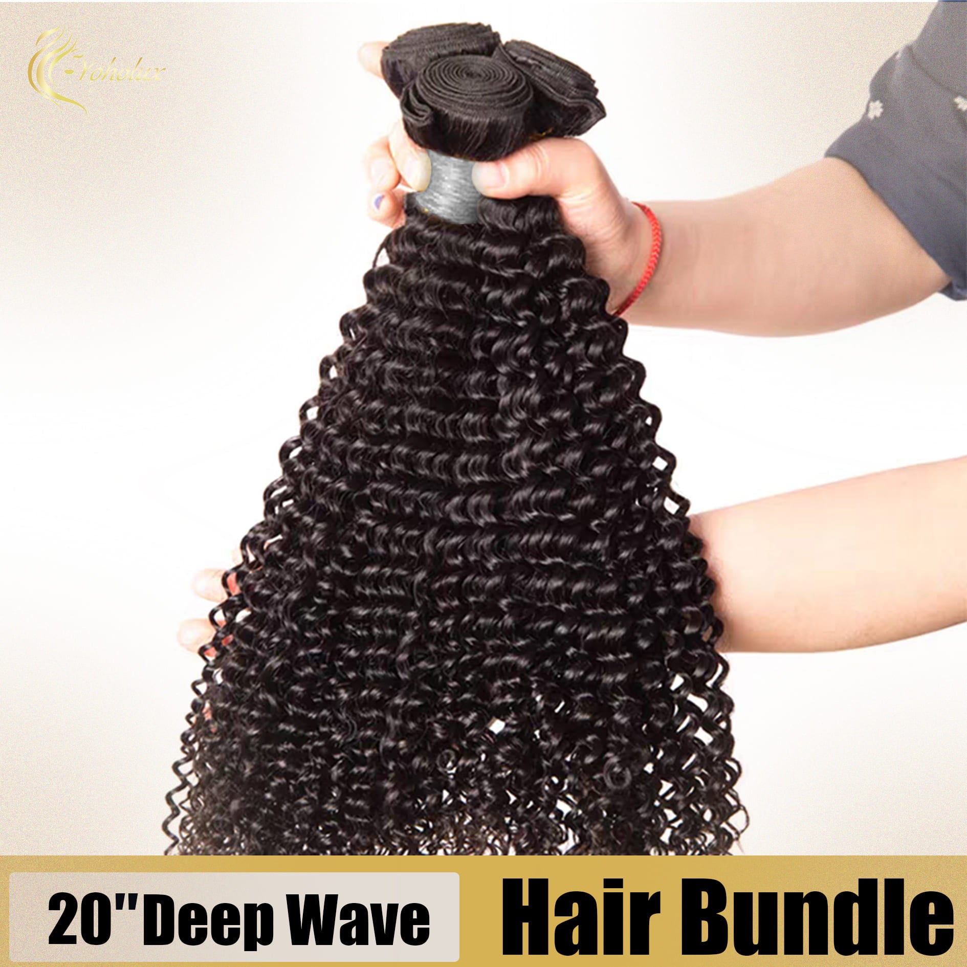Yoholus Deep Wav Hair Bundle 100% Human Hair