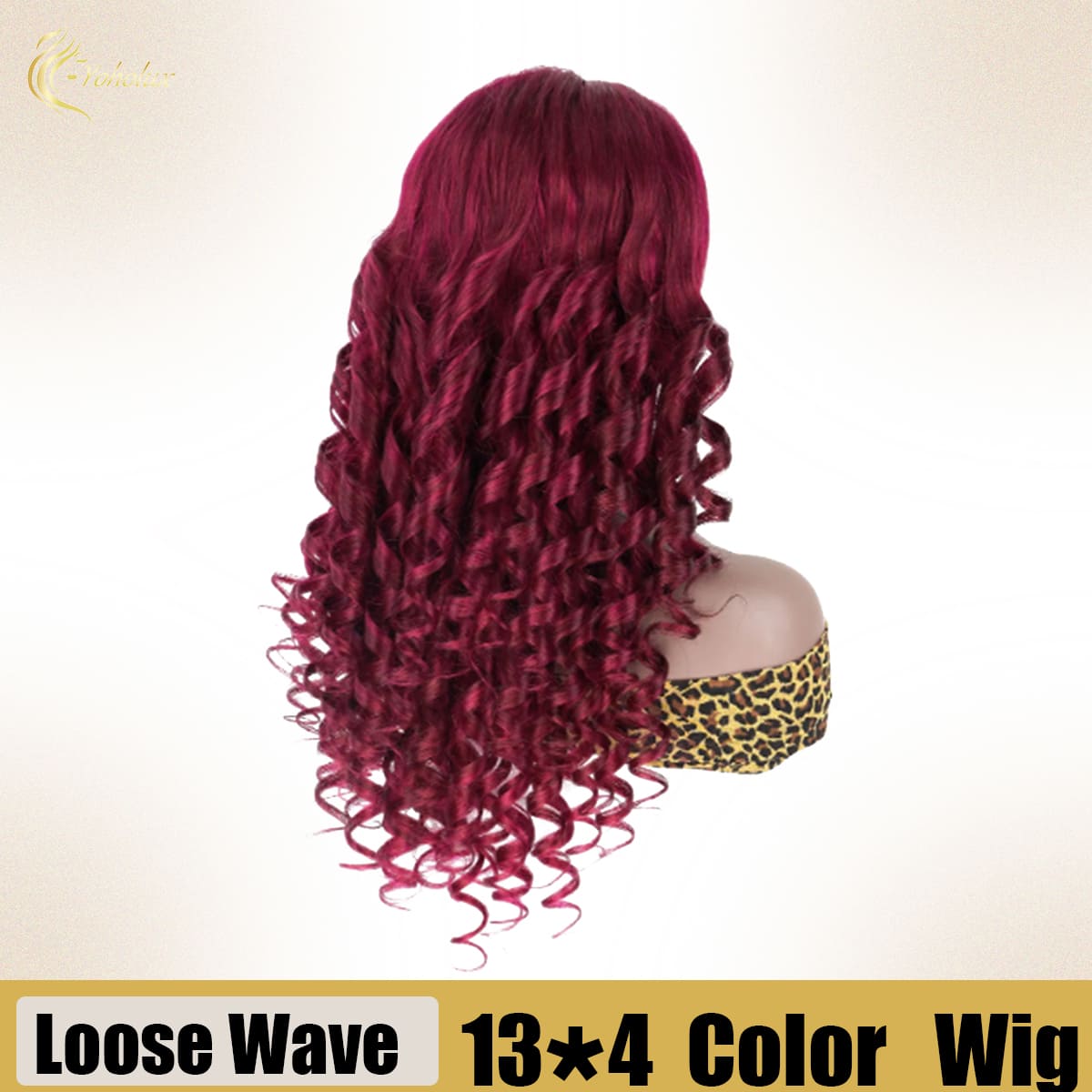 Yoholus 99j Loose Wave Wig with 13*4 Transparent Lace Frontal
