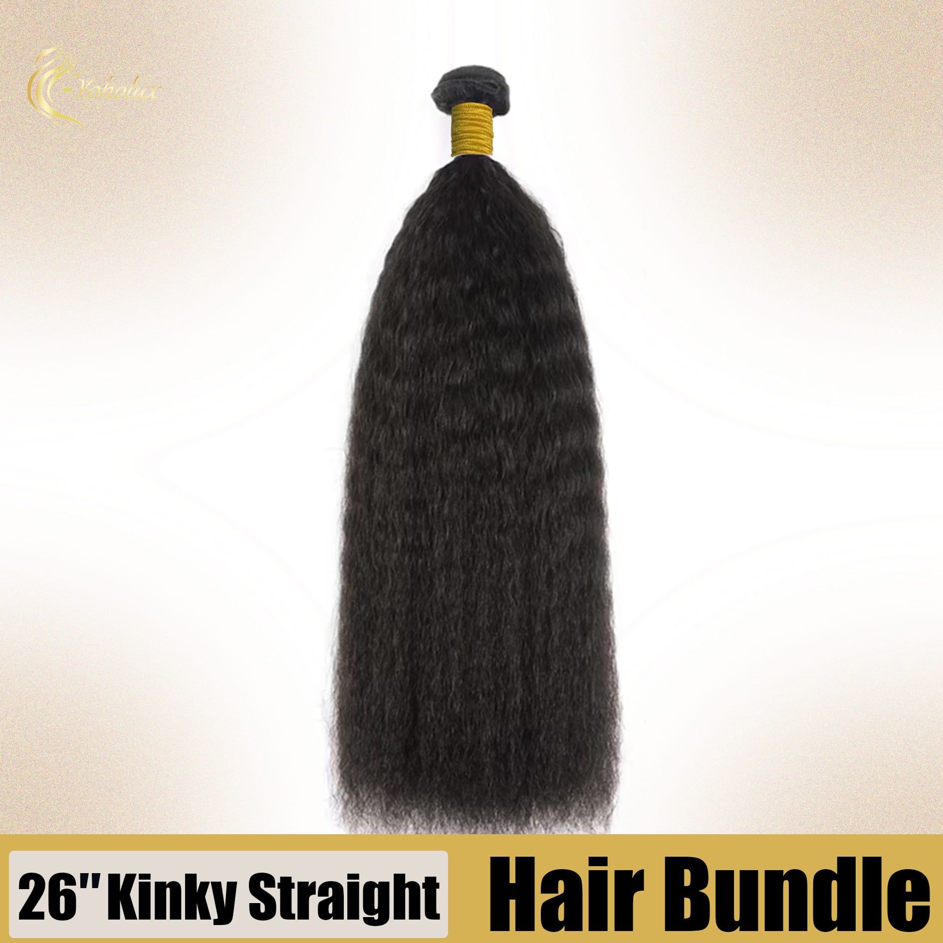 Yoholus Kinky Straight Hair Bundle 100% Human Hair