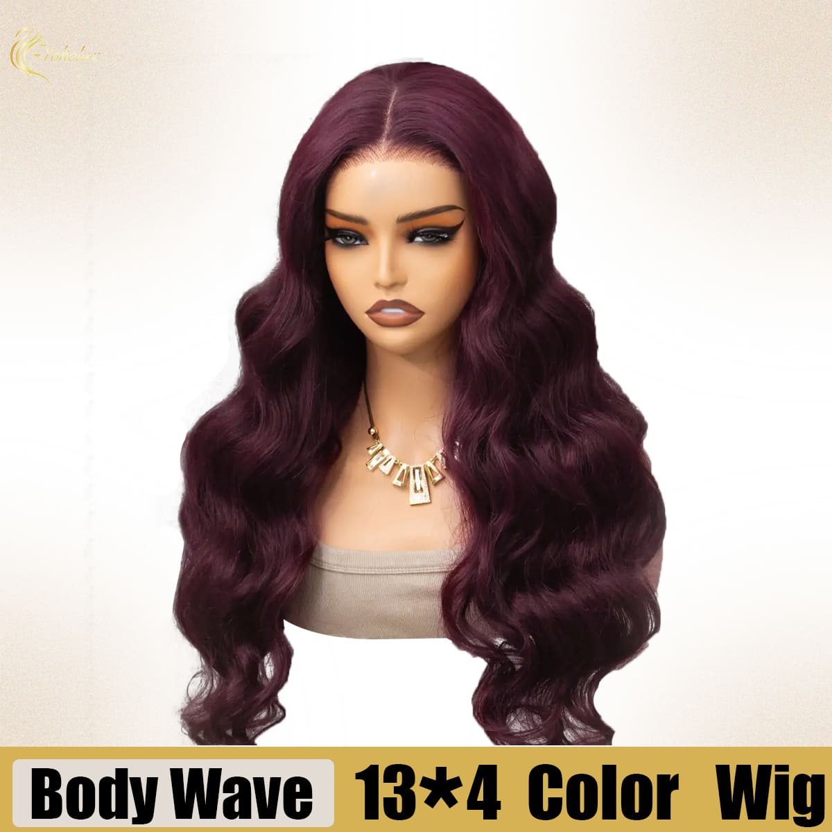 Yoholus p1b/purple Body Wave Wig with 13*4 Transparent Lace Frontal