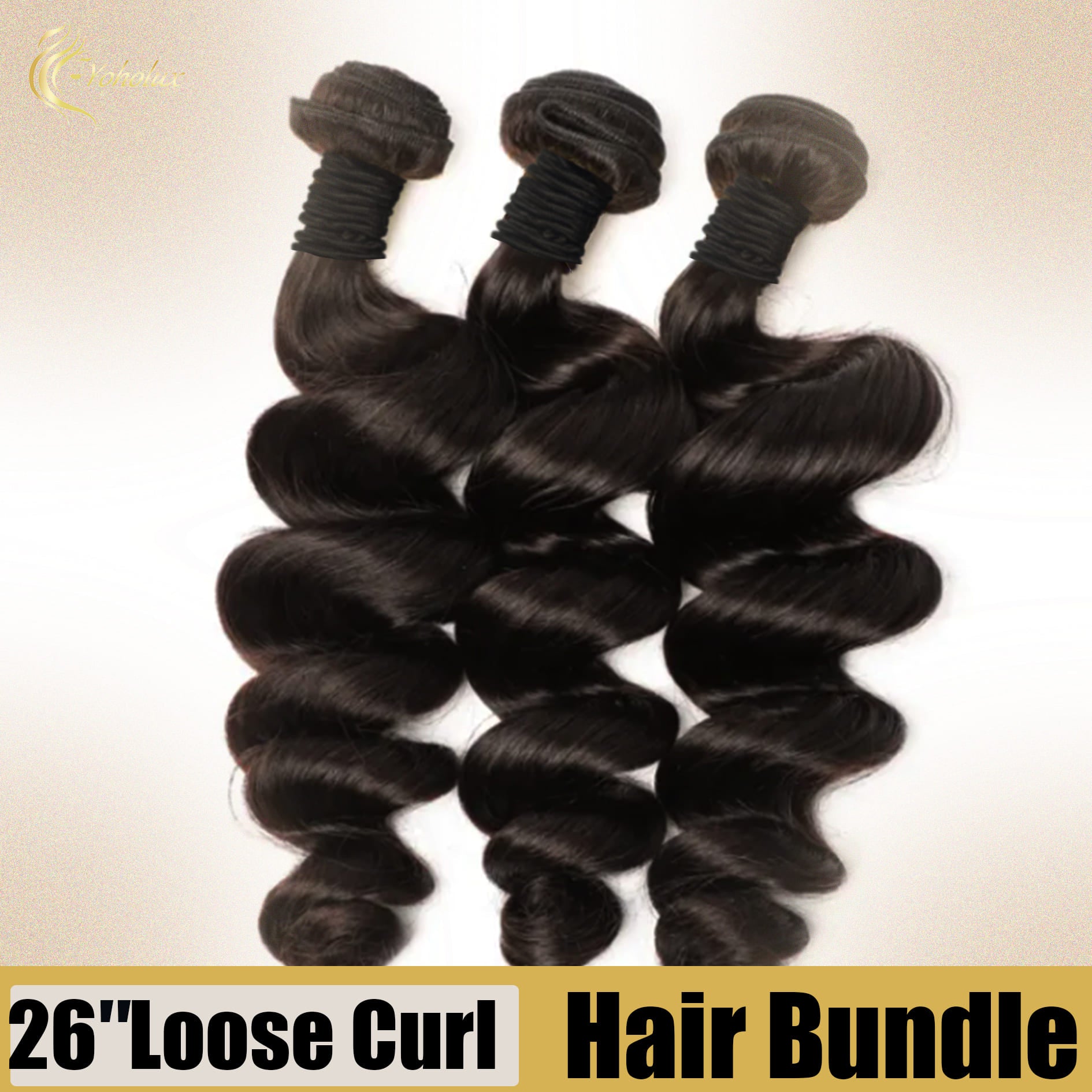 Yoholus Loose Curl Hair Bundle 100% Human Hair