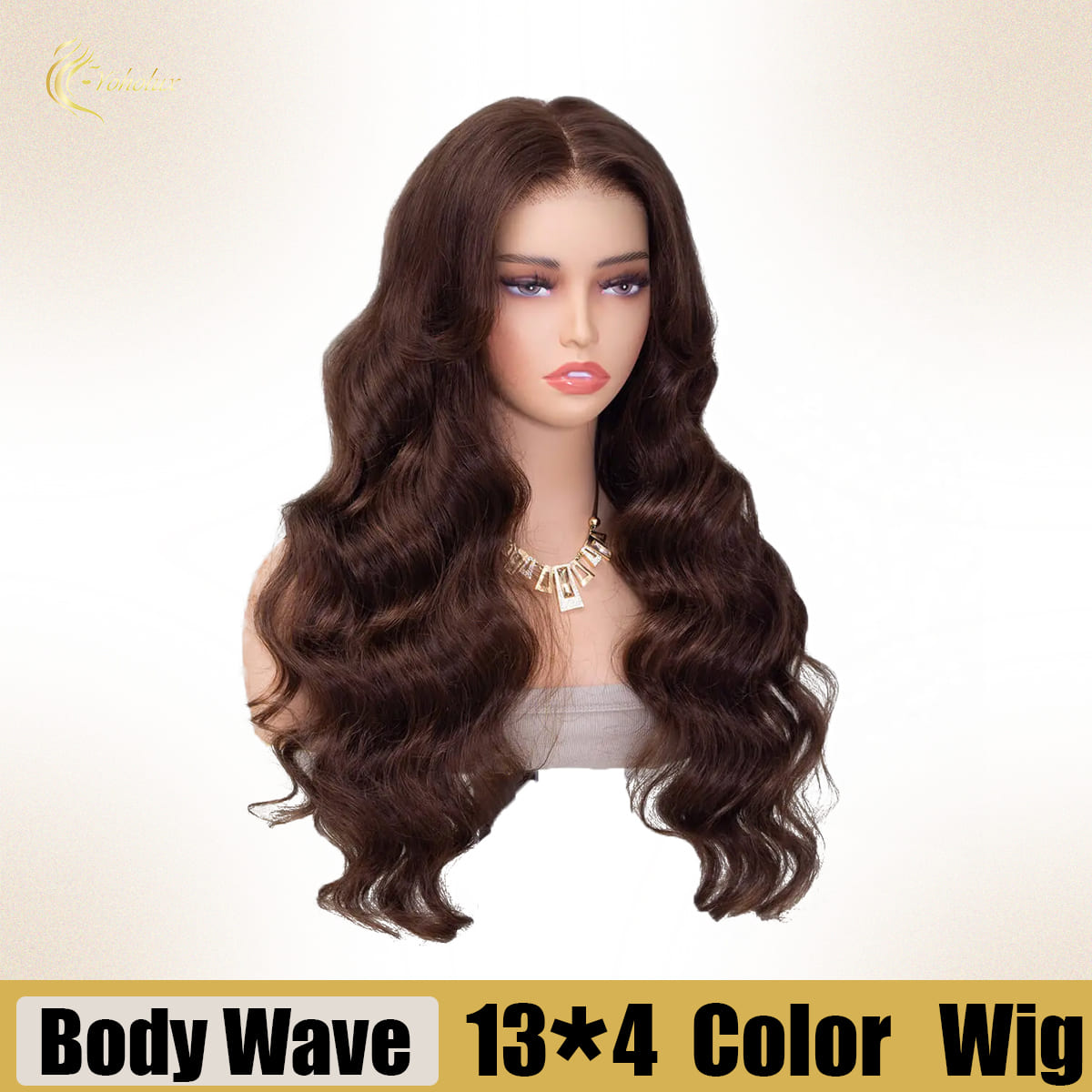 Yoholus 4# Body Wave Wig with 13*4 Transparent Lace Frontal