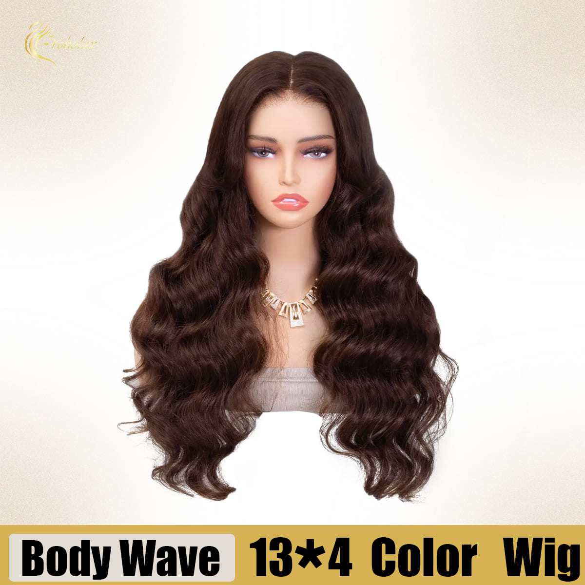 Yoholus 4# Body Wave Wig with 13*4 Transparent Lace Frontal