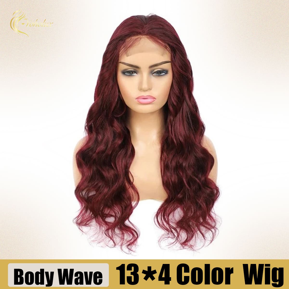 Yoholus Body Wave Wig with 13*4 Transparent Lace Frontal