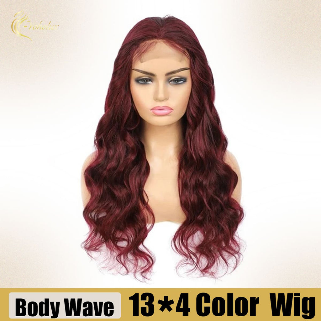 Yoholus Body Wave Wig with 13*4 Transparent Lace Frontal